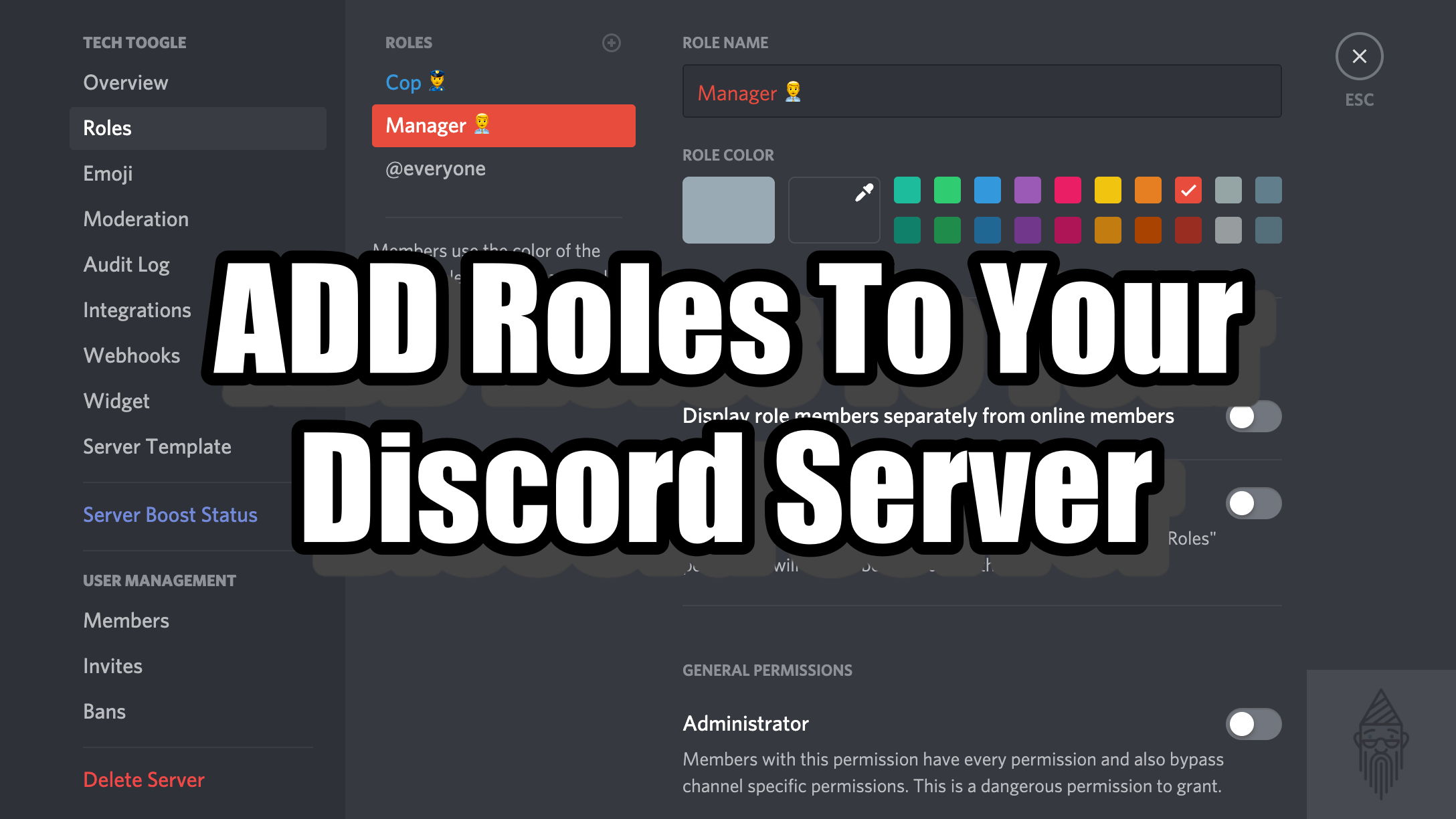 how to add roles in Discord server